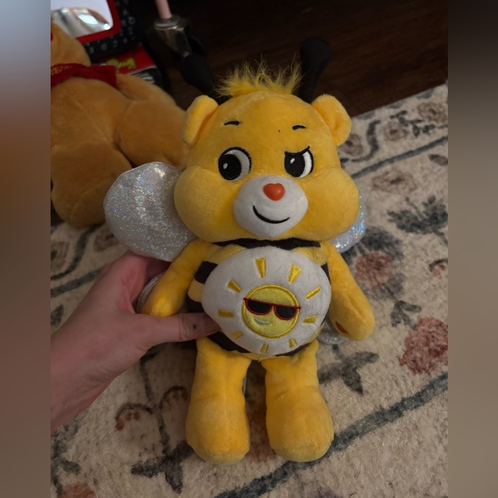 Care Bears Yellow Bee Plush with Silver Wings